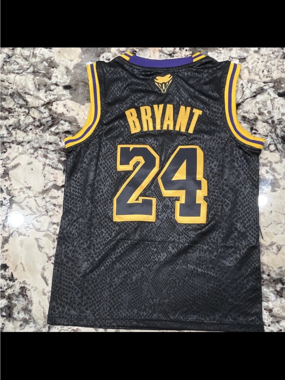Source Unknown Black and Gold Kids Basketball Jersey - BRYANT 24